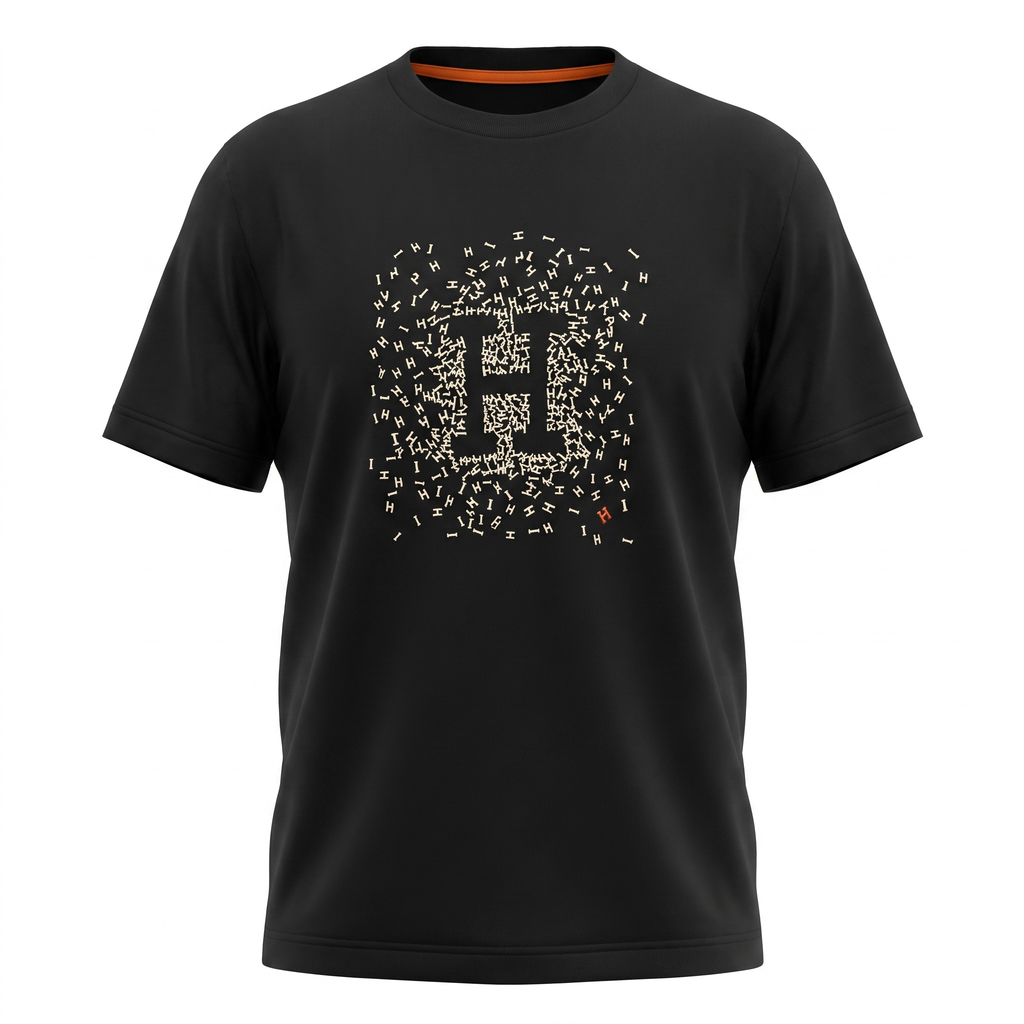 Hermes Black Graphic Tee H Logo