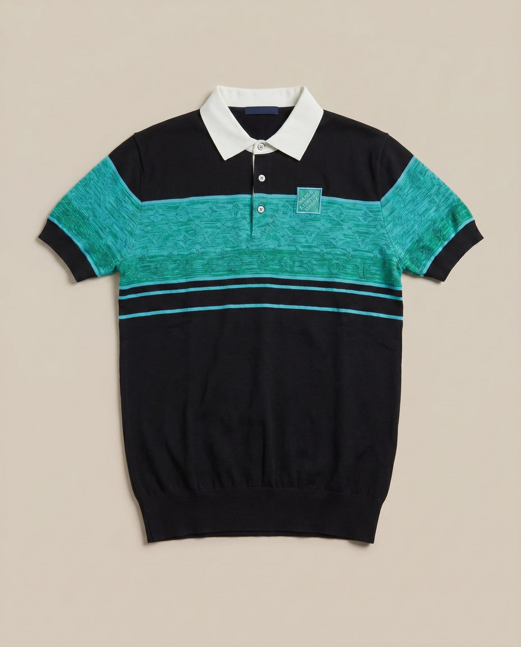 Louis Vuitton Black/Mint Green Polo