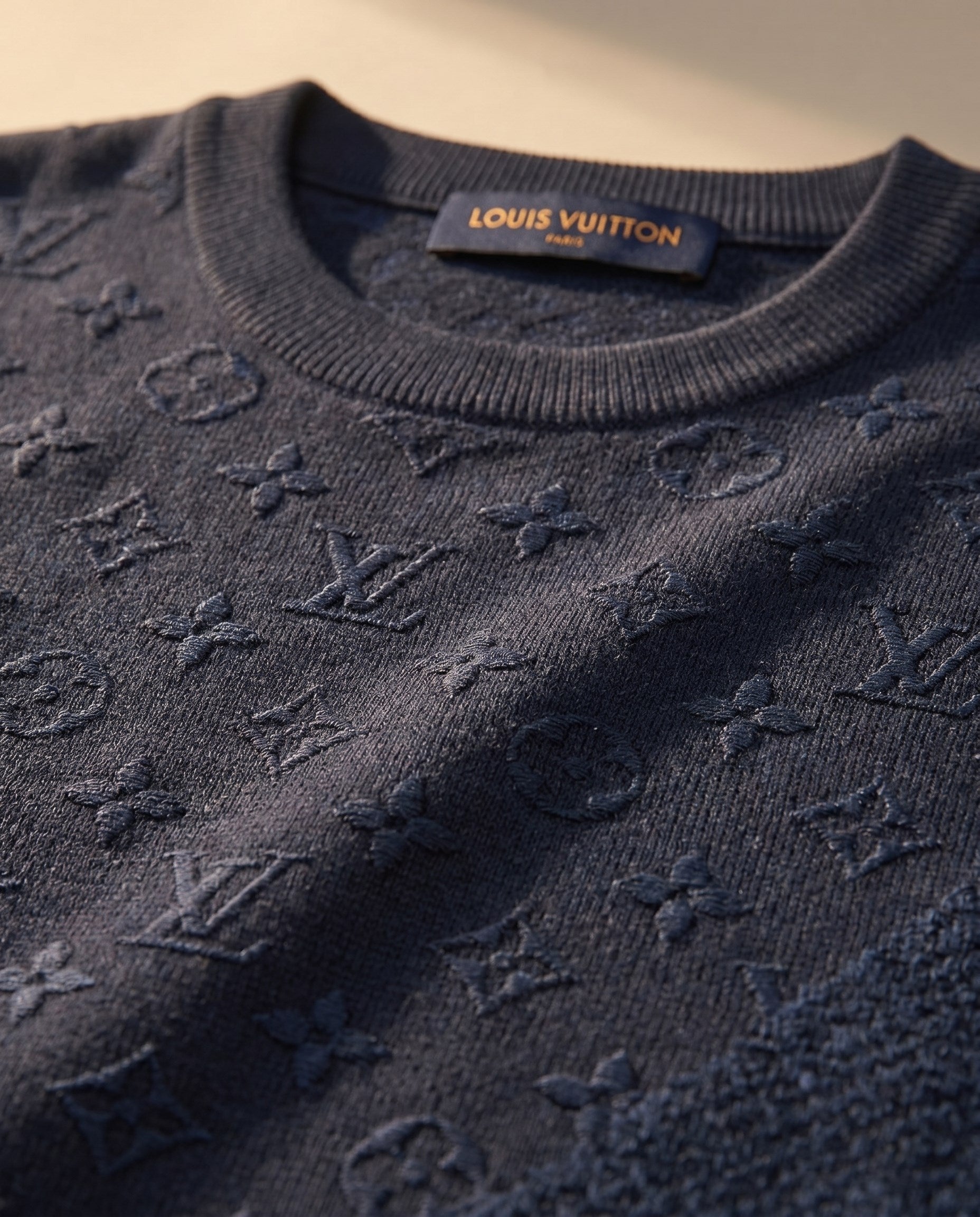Louis Vuitton Navy Tee (detail)